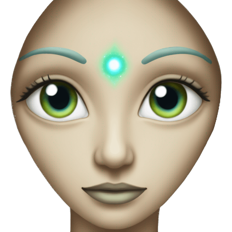 Pleiadian alien woman female third eye emoji