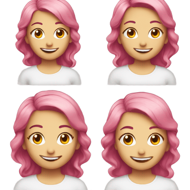 smiling girl with pink hair happy birthday emoji