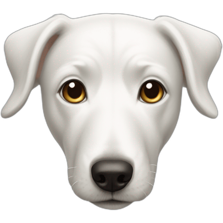 White dog with long nose emoji