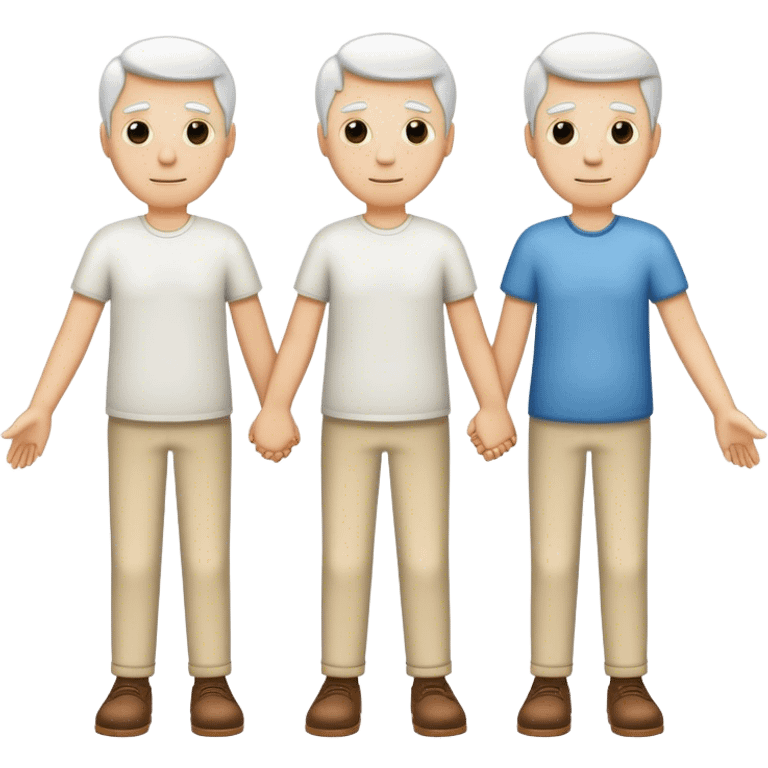 Three white men holding hands emoji