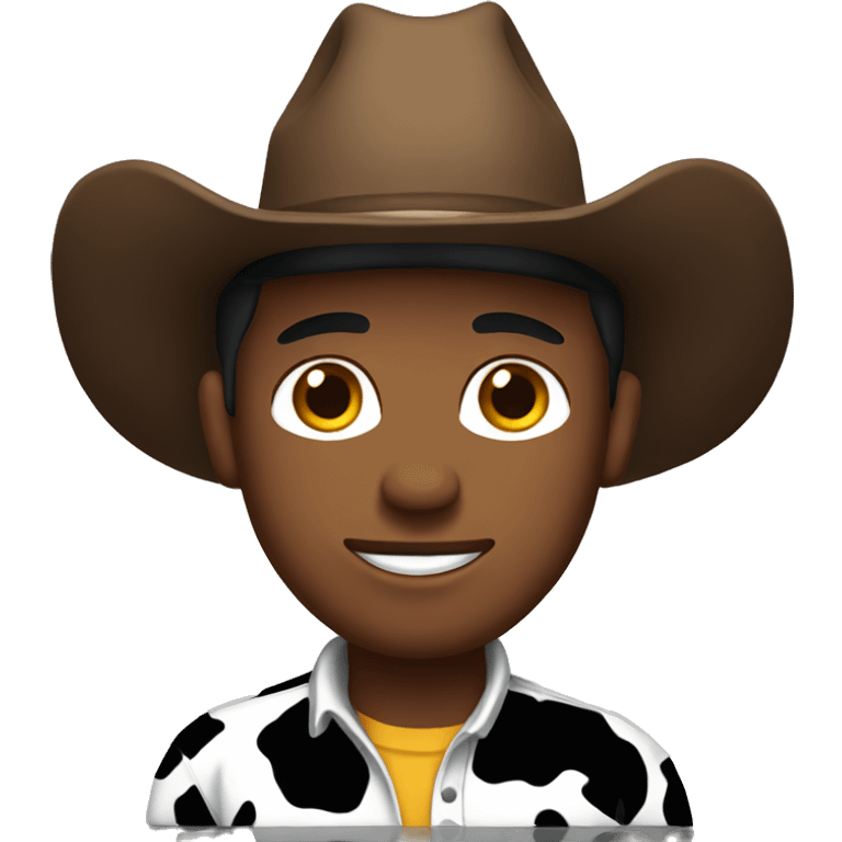 Cowboy with cow print hat emoji