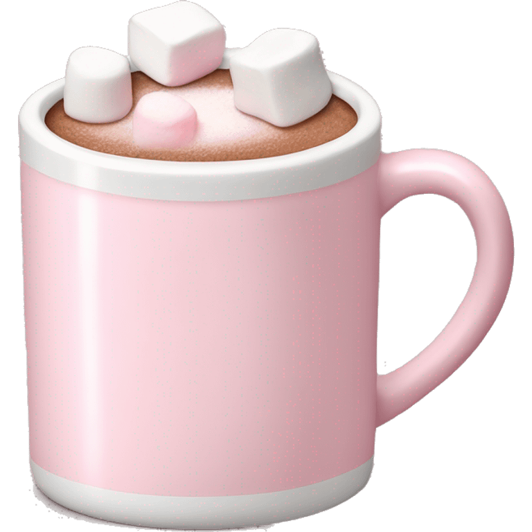 Light Pink mug of hot chocolate with marshmallows  emoji