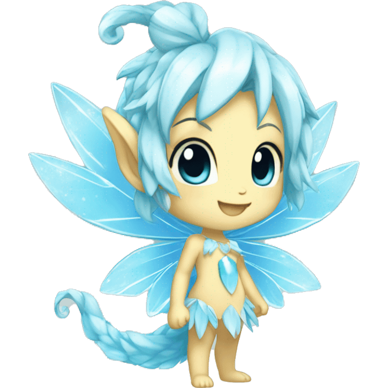 a anthro chibi-style crystal-type-fairy-type-ice-type Fakémon-hybrid full body emoji