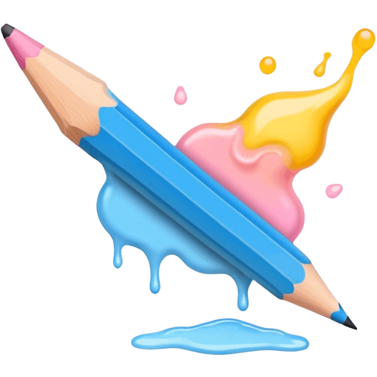 pastel melted pencil emoji