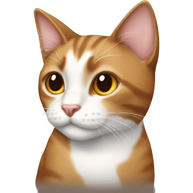 Brown and white cat  emoji