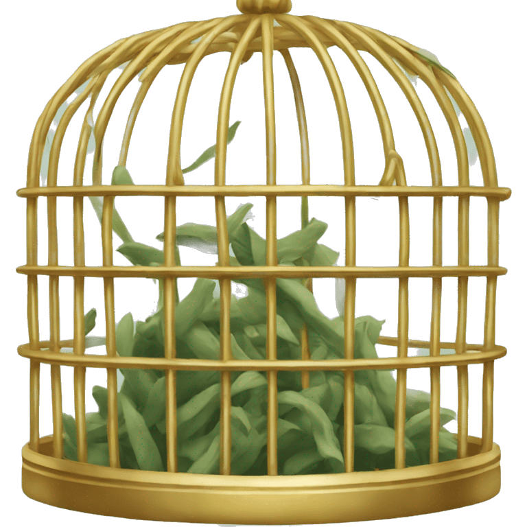 gilded cage covered in sage emoji