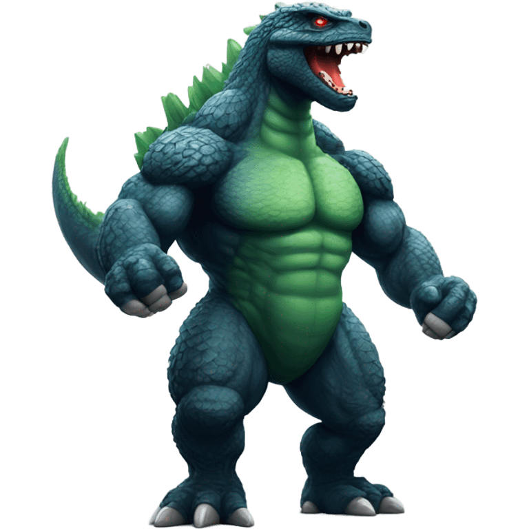 strong godzilla at gym emoji