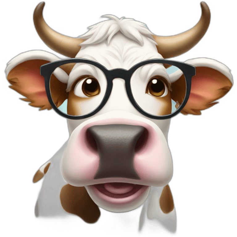 cow with glasses thumbs up emoji