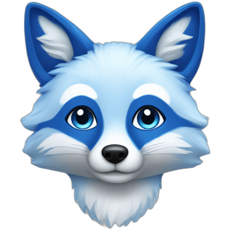 Vibrant Blue fox emoji