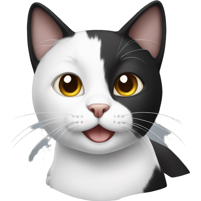 Black and white cat  emoji