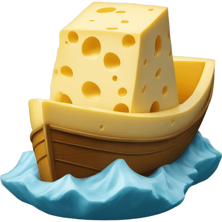 a boat made out of cheese emoji