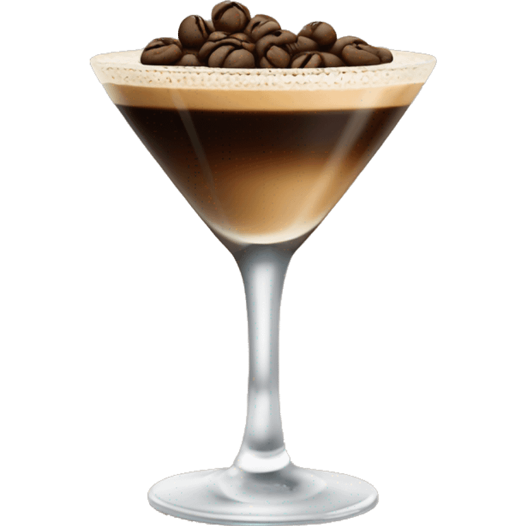 Espresso martini with three coffee beans as garnish emoji