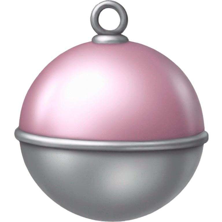 Realistic pastel pink And silver metallic globe sleigh bell. emoji