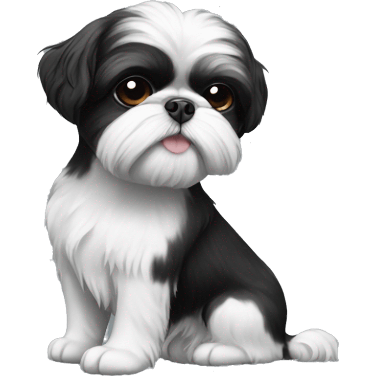 Black and white shihtzu emoji