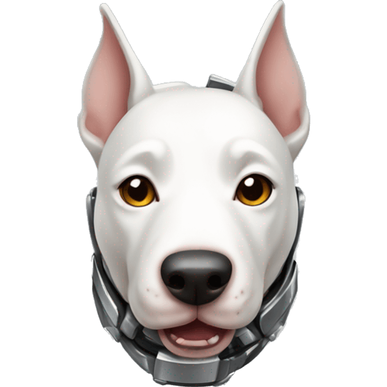 Metal Robot bull terrier emoji