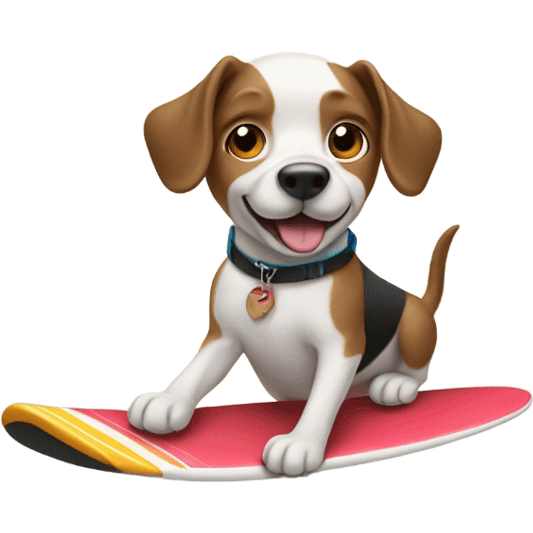 dog riding a surf board emoji