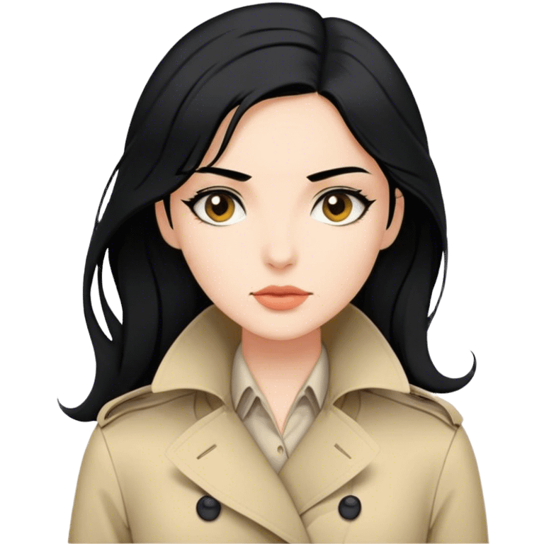 Women with black hair in trench  emoji