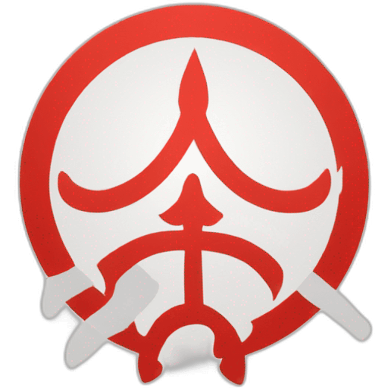 Spiritual hindu symbol (svastika) in a white circle in a red flag emoji