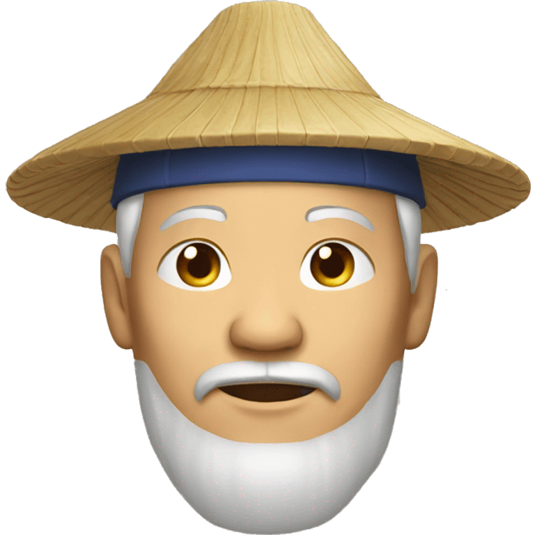 Old Chinese man with traditional Chinese hat emoji