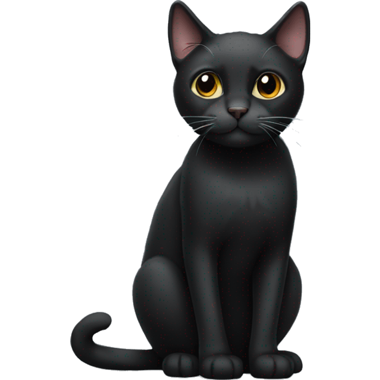 Black cat with white chin emoji