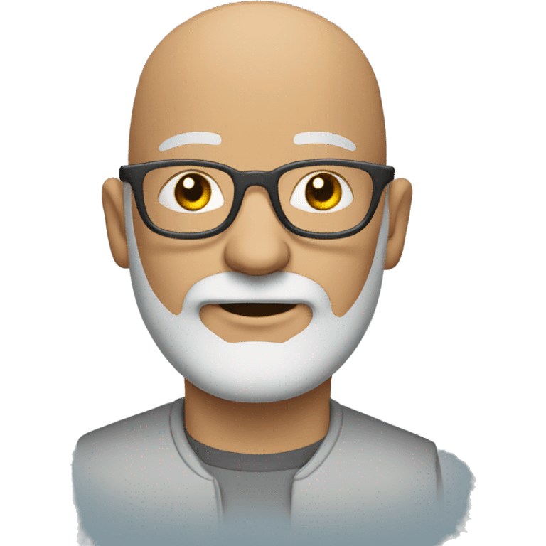 Bald man with gray beard & wire glasses emoji