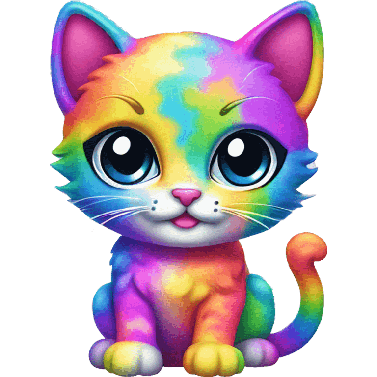 lisa frank style rainbow kitten emoji