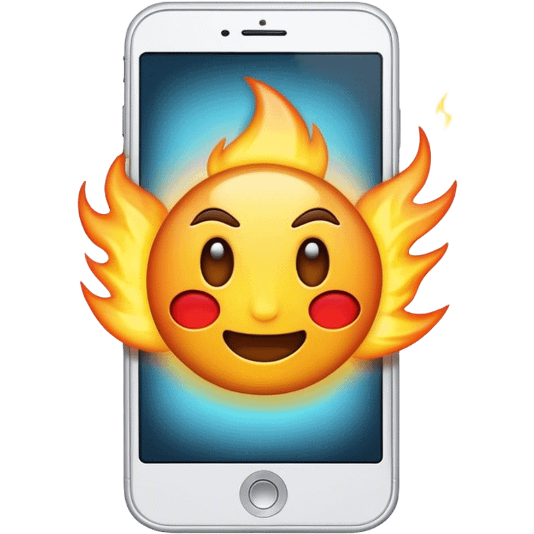 Phone emitting awesomeness emoji