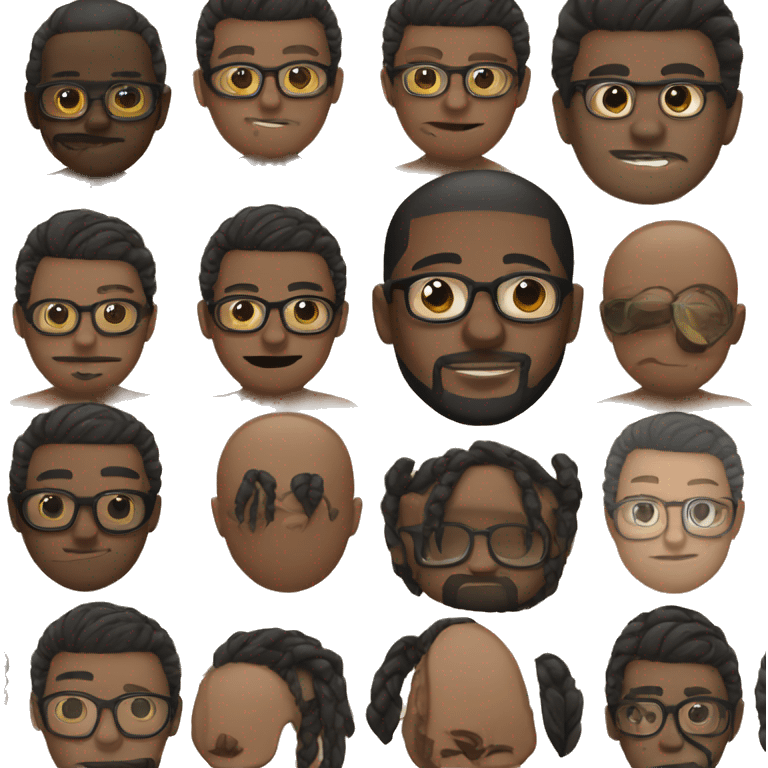 Black guy with short black beard glasses and cornrows emoji