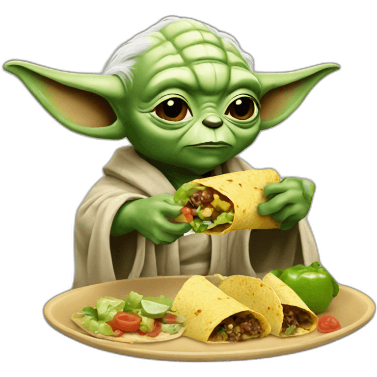 Yoda eating a tacos emoji