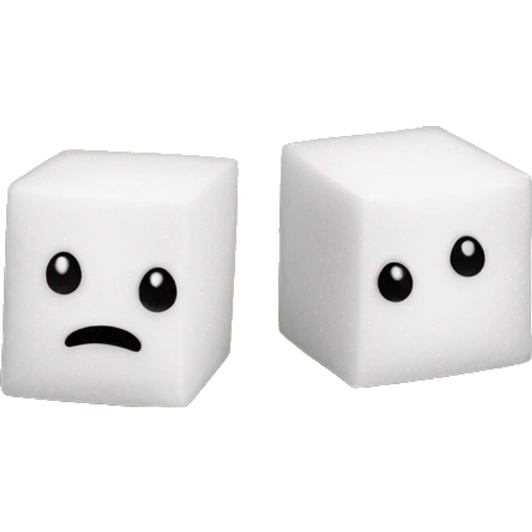 sugar cubes faceless, 2 pieces emoji