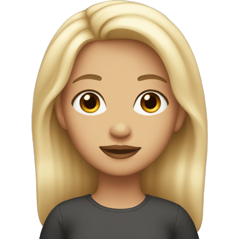 Girl with blond highlights brown eyes and full lips  emoji