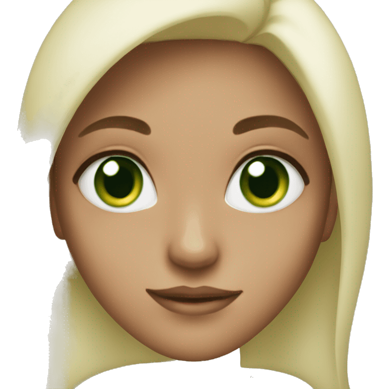 girl green eyes in love emoji