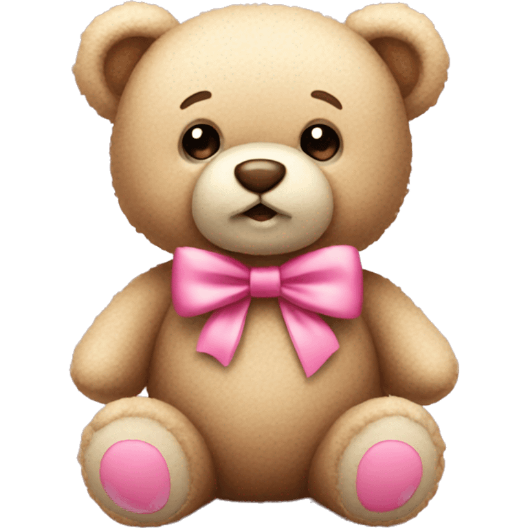 teddy bear with pink bow emoji