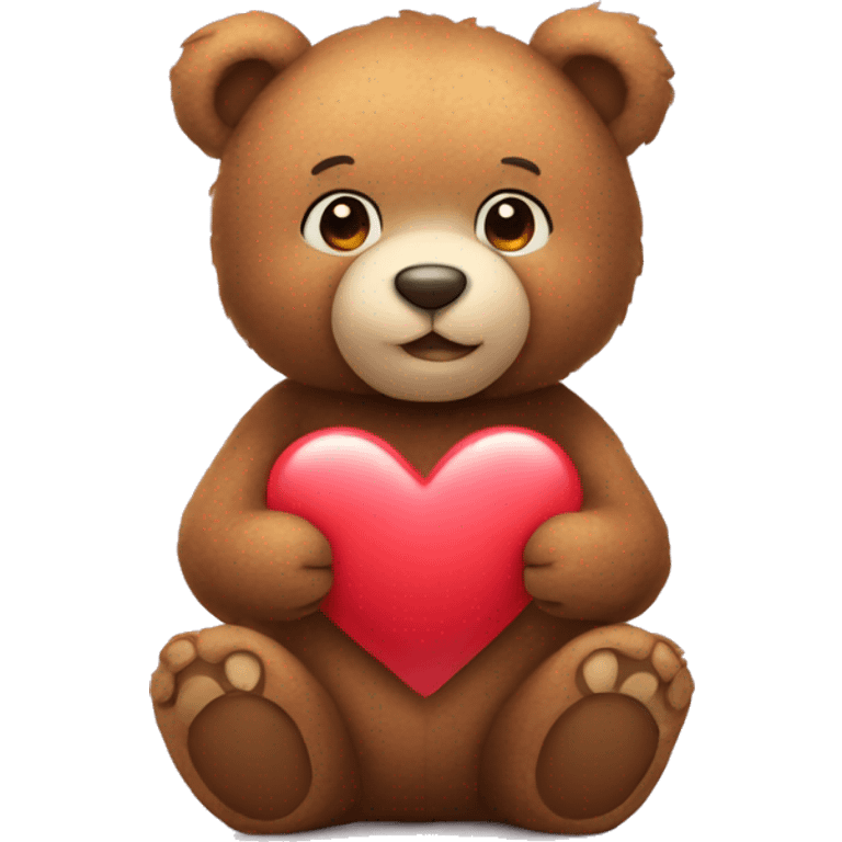 Teddy bear with a heart in his hands emoji