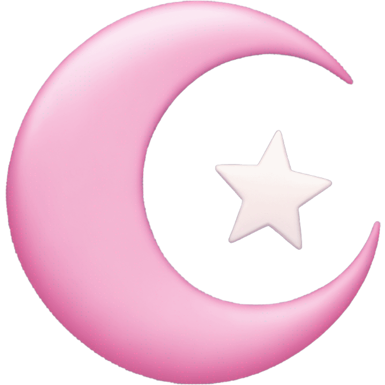 Muslim crescent star pink emoji