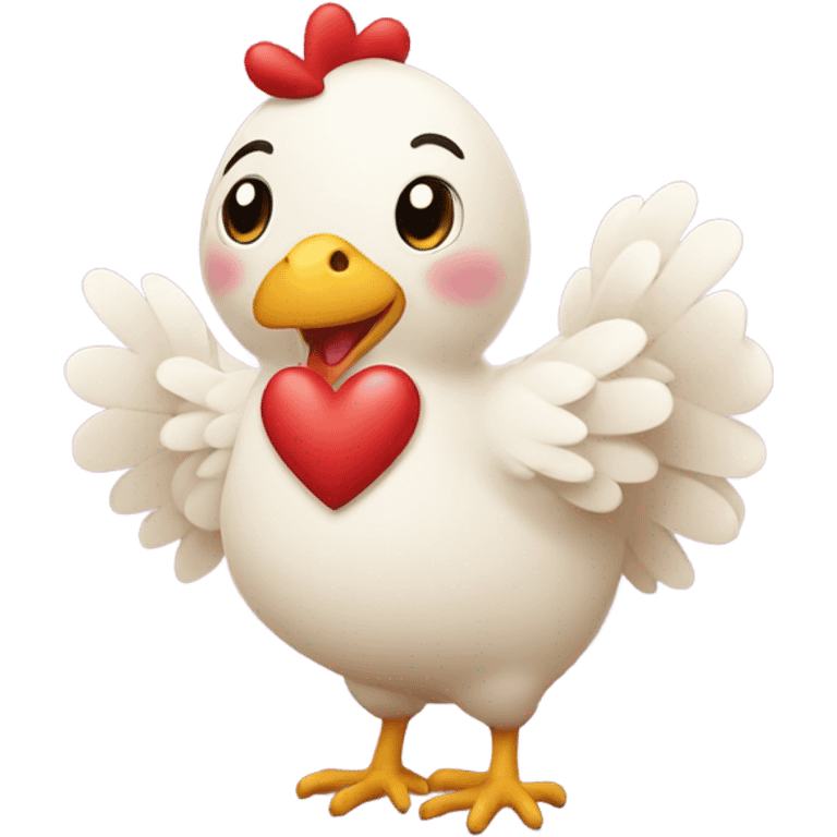 Chicken funny love emoji