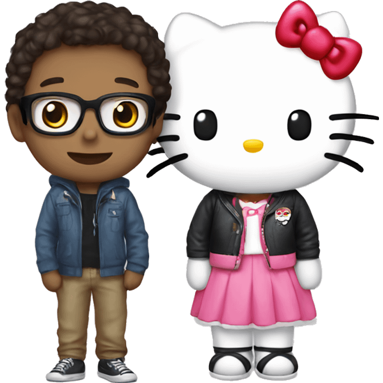 Hello Kitty with a boy that is Hello Kitty emoji