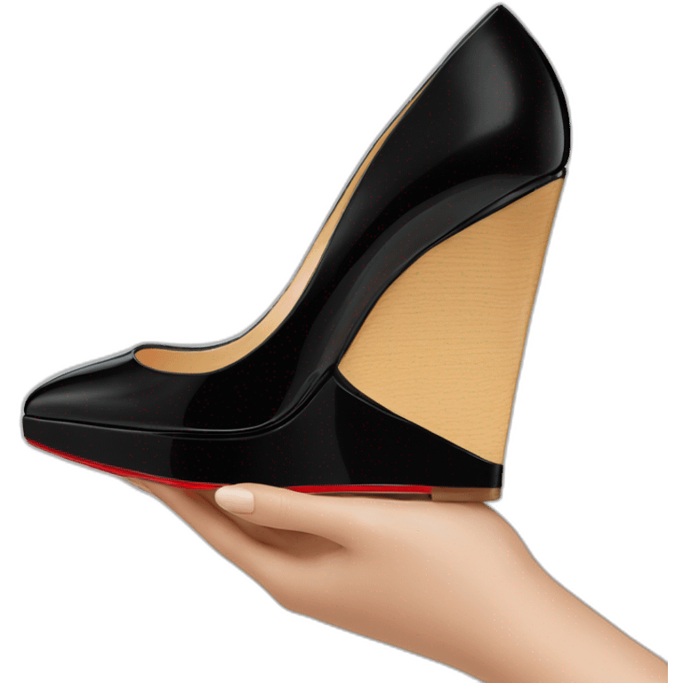 WEDGE heel LOUBOUTIN black PATENT emoji