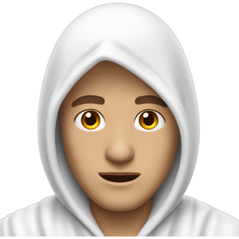 white clothed hooded man emoji