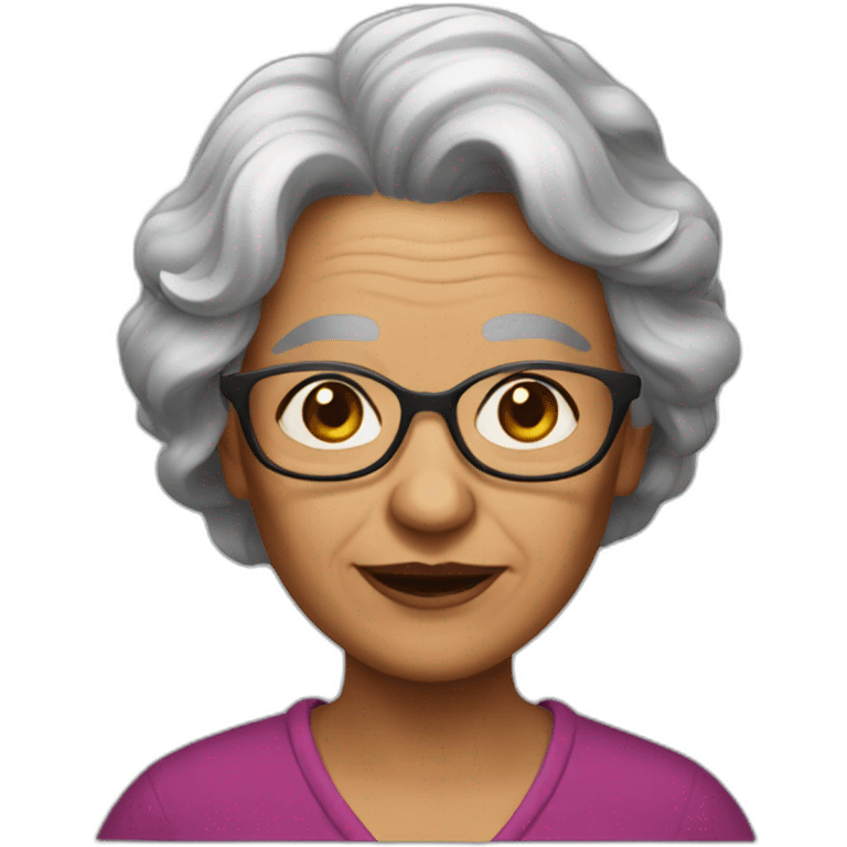 Wine grandma dark hair  emoji