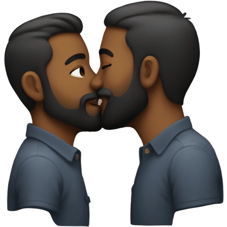 gay kiss one with beard emoji