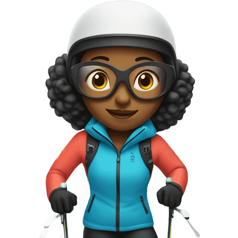 Black lady skiing  emoji