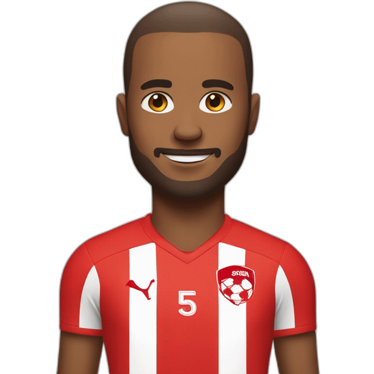 Jimmy Briand with a red soccer jersey emoji