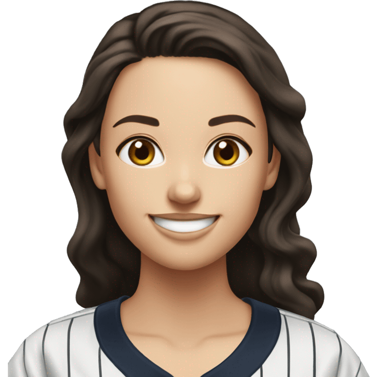 Smile brunette female Yankees  emoji