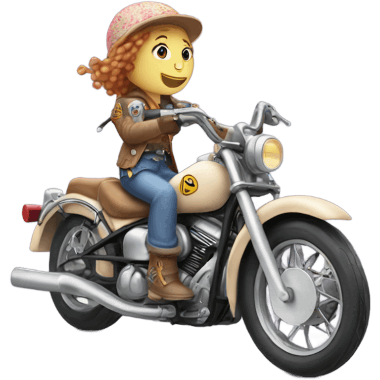 Holly Hobbie on a motorcycle  emoji