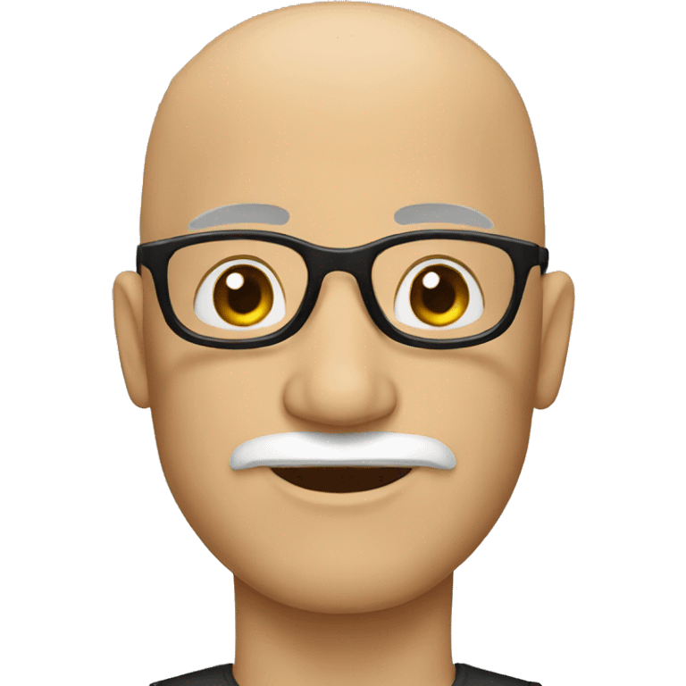 Bald man with a beard wearing black glasses emoji