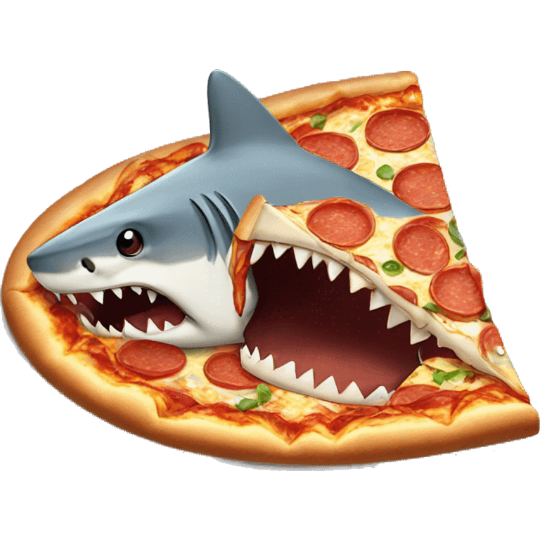 Shark eating pizza emoji