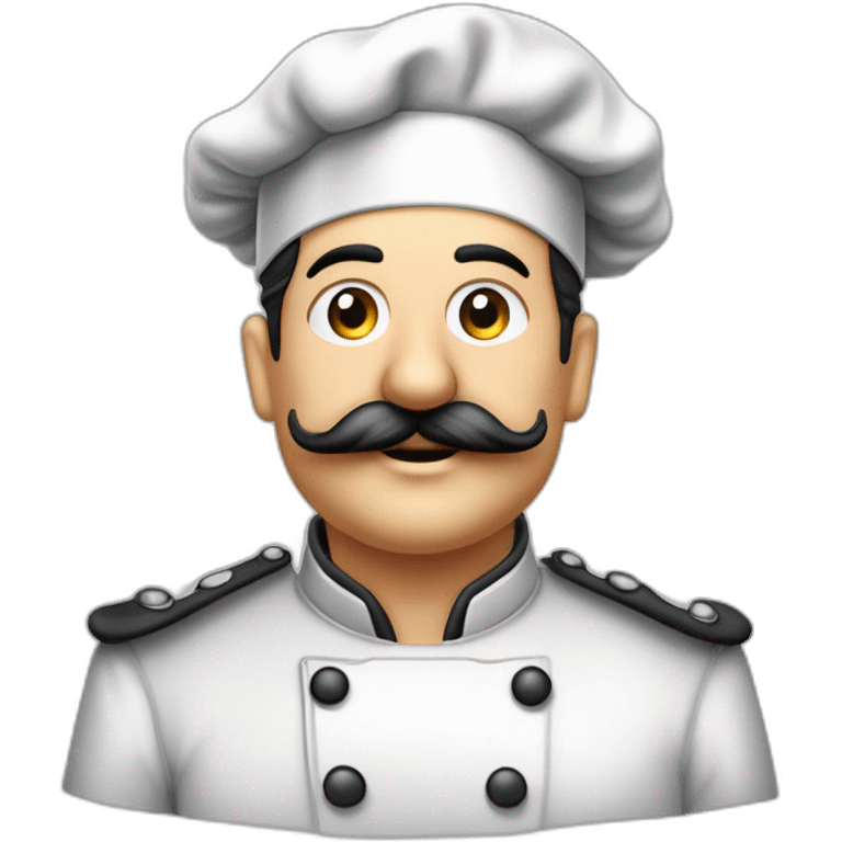 Chef des armées dans les années 1940 en Allemagne avec la moustache de Chaplin et les cheveux plaqué sur le côté emoji