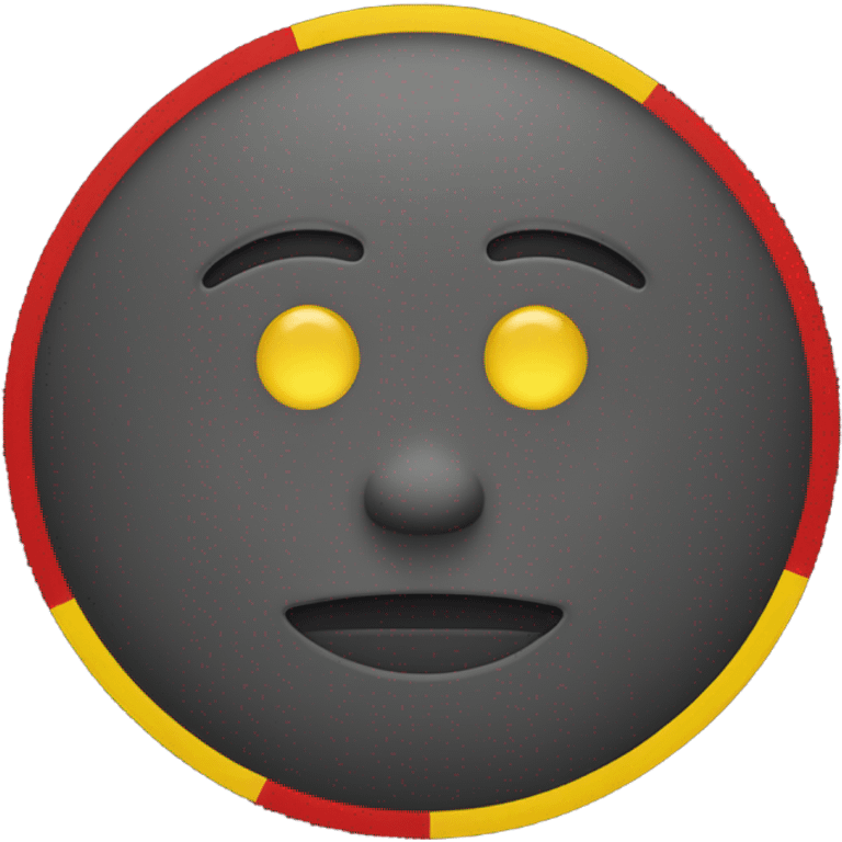 Black on top, yellow circle in the middle, red on the bottom  emoji