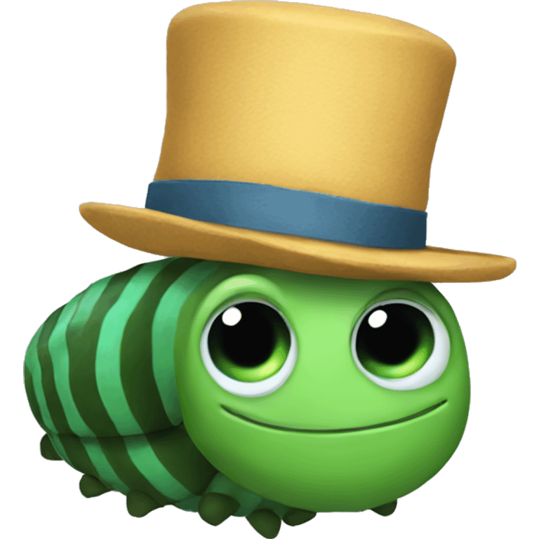 caterpillar in a hat emoji